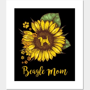 SUNFLOWER BEAGLE MOM Posters and Art